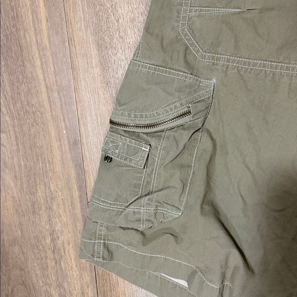 KÜHL Men's Khaki Cargo Shorts Cotton Nylon Flat Front Zipper Pockets Outdoor - Picture 7 of 7